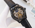 Patek Philippe Black Dial Leather Strap Watch — hero
