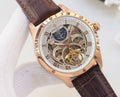 Patek Philippe Rose Gold White Gold Dial Leather Strap Watch — hero
