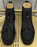 Christian Louboutin Black Studded High-Top Sneakers — hero