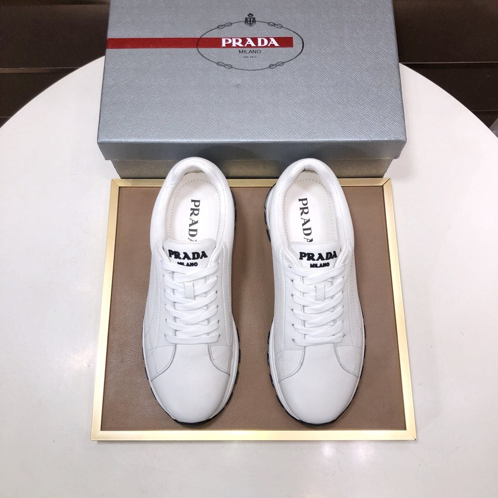 PRADA White Low-Top Sneakers — front