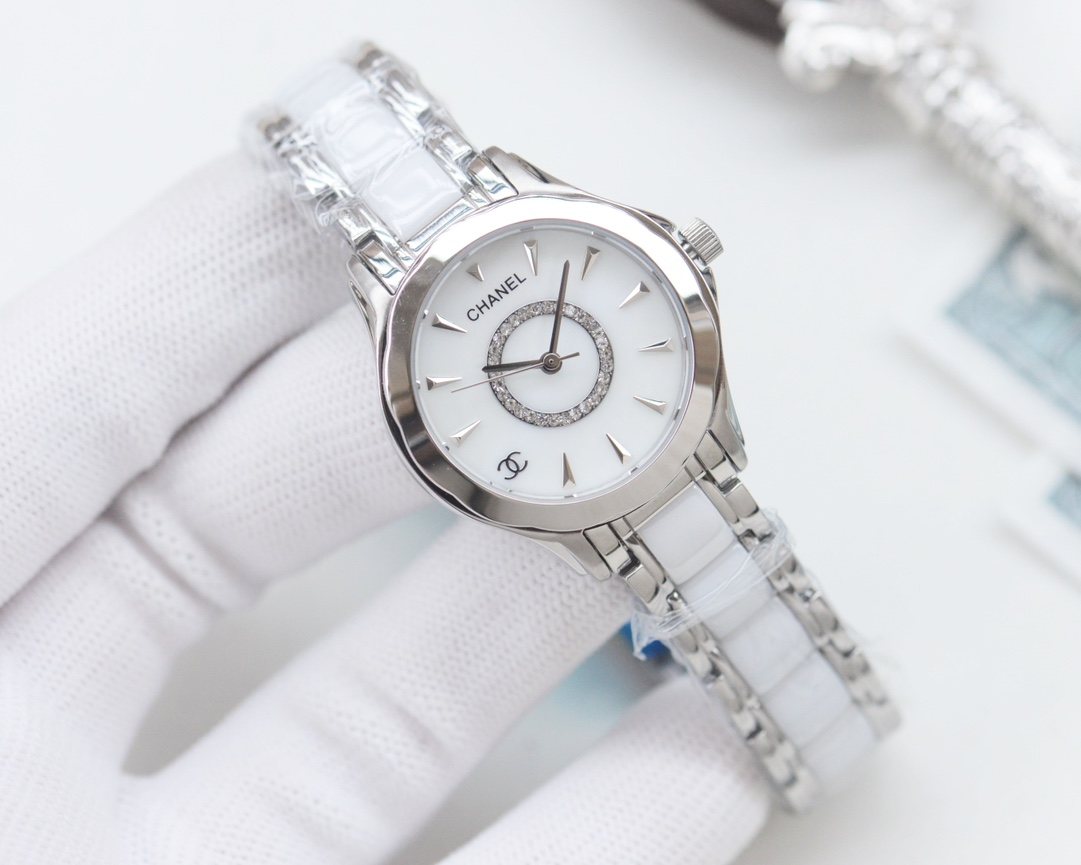 Chanel Silver White Dial Bracelet Watch — hero