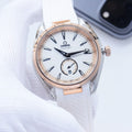 OMEGA Two Tone Silver White Dial Strap Watch — hero