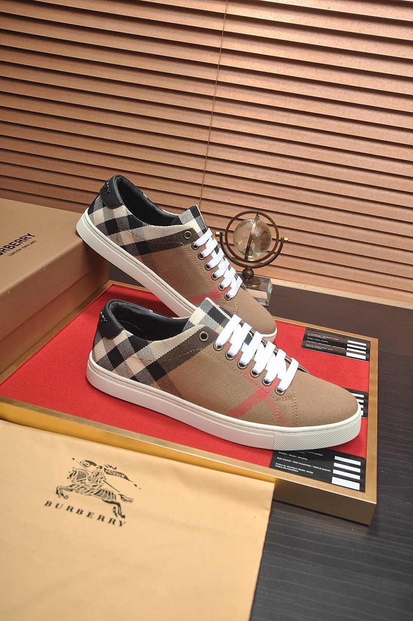 Burberry Check Panel Low-Top Sneakers — front