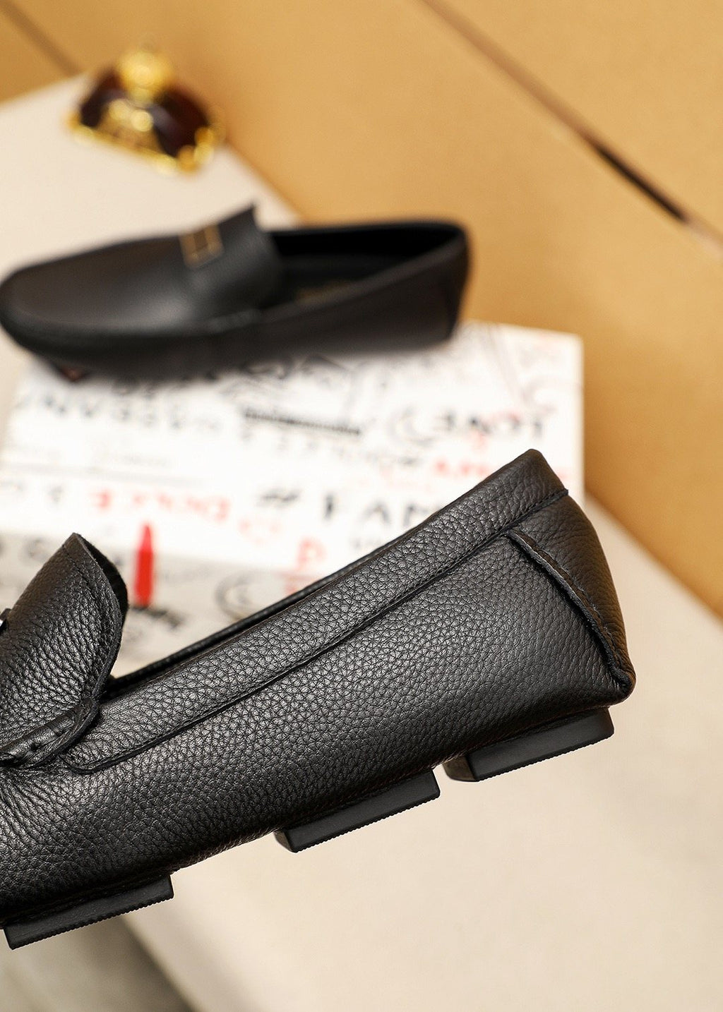 Dolce & Gabbana Black Metal-Accent Slip-On Loafers — side