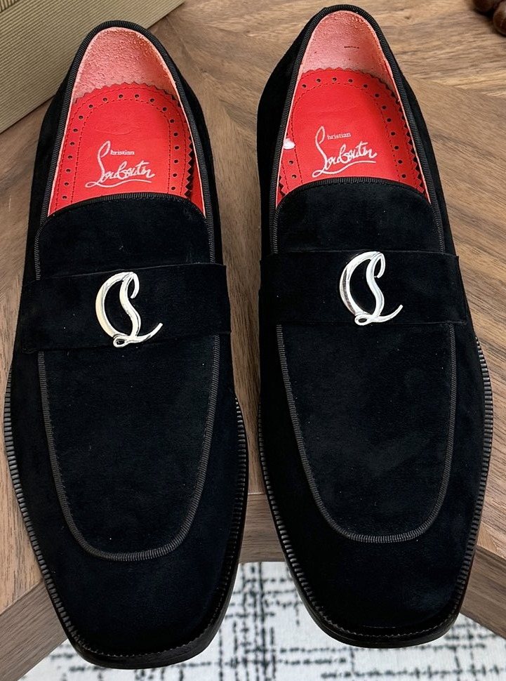 Christian Louboutin Black Ornament Loafers — hero
