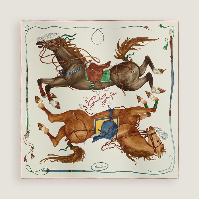 Hermès Equestrian Silk Scarf — front