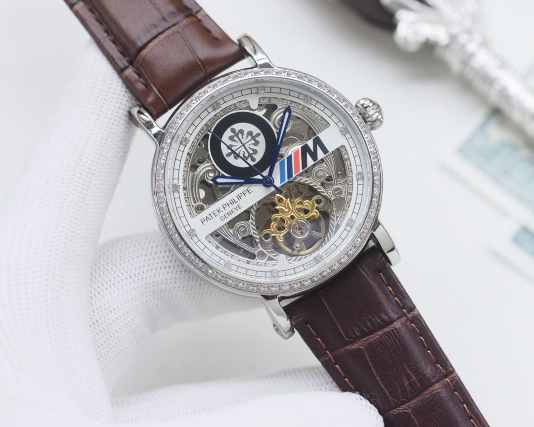 Patek Philippe Brown Silver Strap Watch — hero