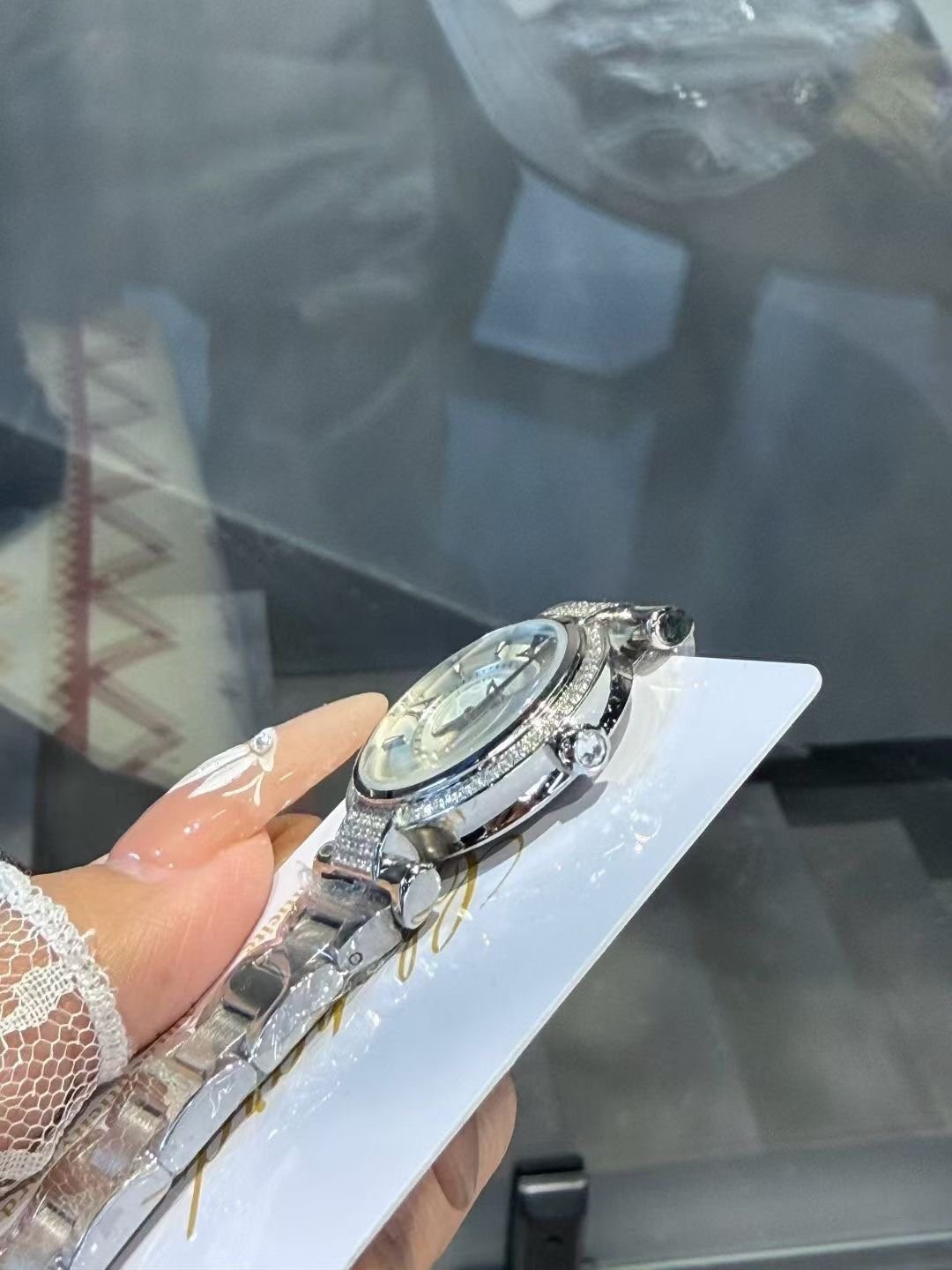 Chopard White Dial Crystal-Set Watch — side