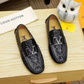Black Textured Driving Loafers — hero