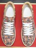 Burberry Orange Geometric Low-Top Sneakers — hero