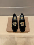 Black Gold Ornamental Slip-On Loafers — hero