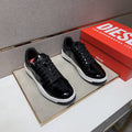 Diesel Glossy Black Low-Top Sneakers — hero