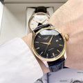 Longines Gold Black Dial Strap Watch — hero