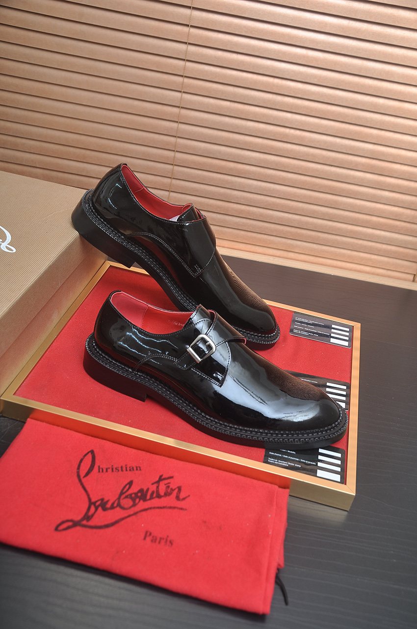 Christian Louboutin Black Buckle Dress Shoes — side