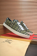 Burberry Olive Plaid Low-Top Sneakers — hero