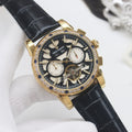 PATEK PHILIPPE Gold Black Dial Strap Watch — hero