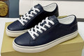 Brunello Cucinelli Navy Leather Low-Top Sneakers — hero