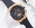 Audemars Piguet Rose Gold Black Dial Strap Watch — hero