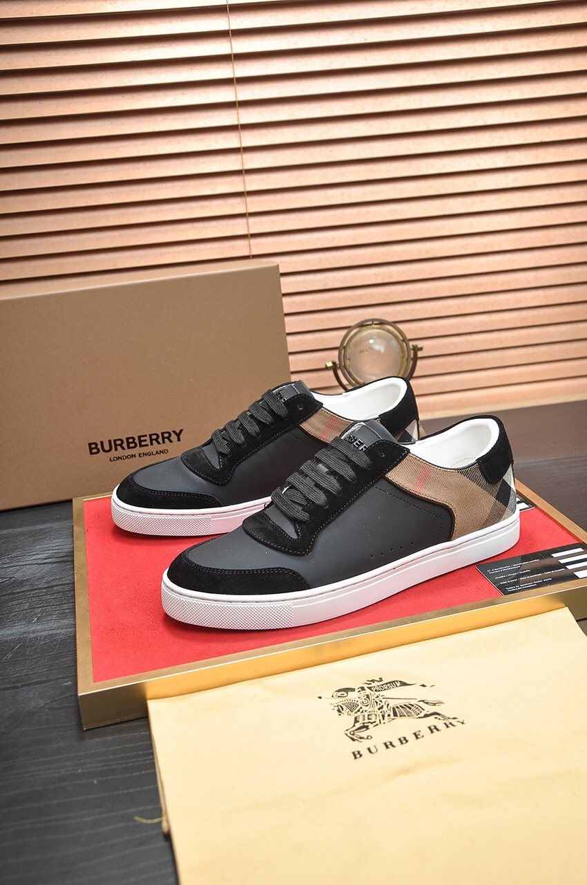 Burberry Check Heel Low-Top Sneakers — hero