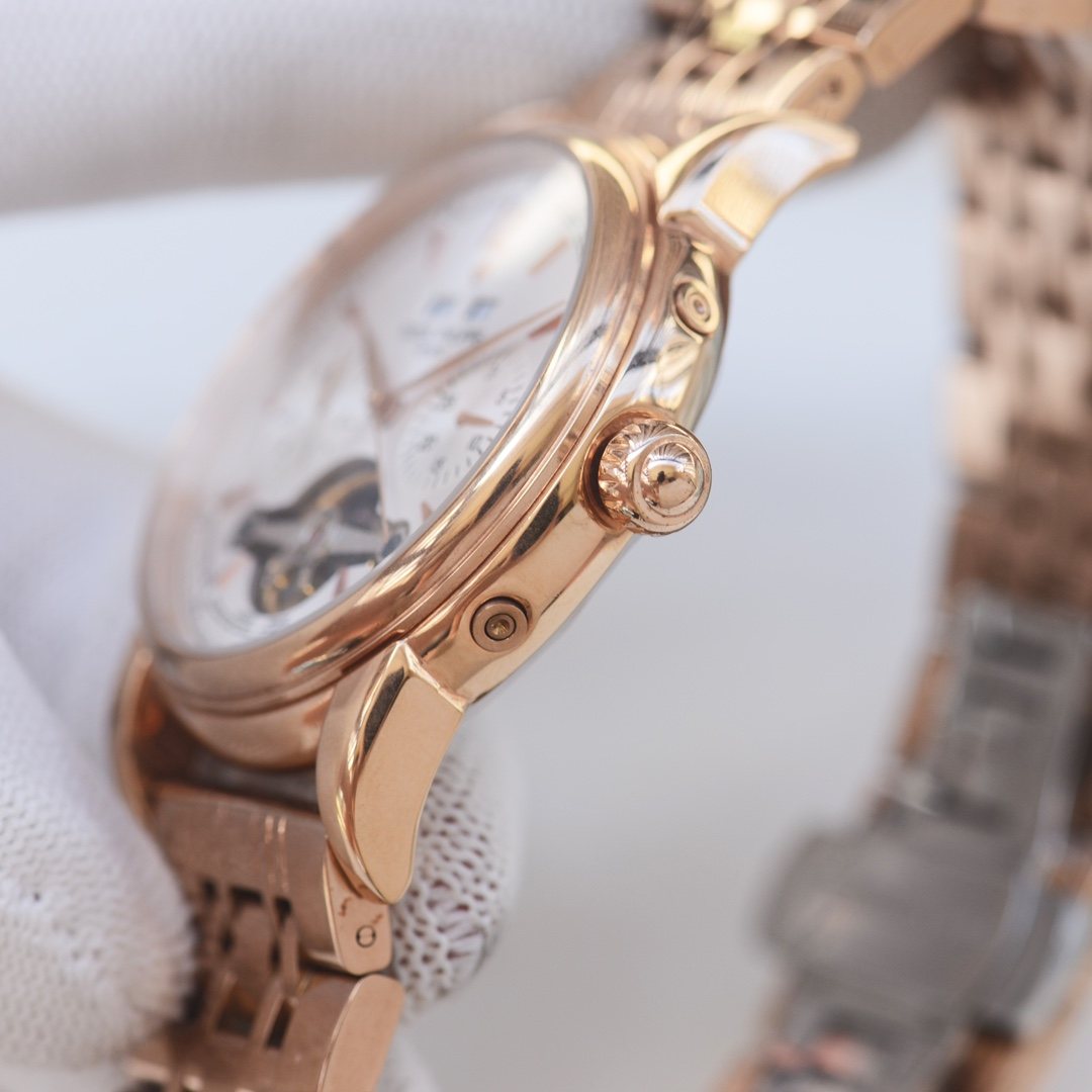 Patek Philippe Rose Gold White Dial Bracelet Watch — side