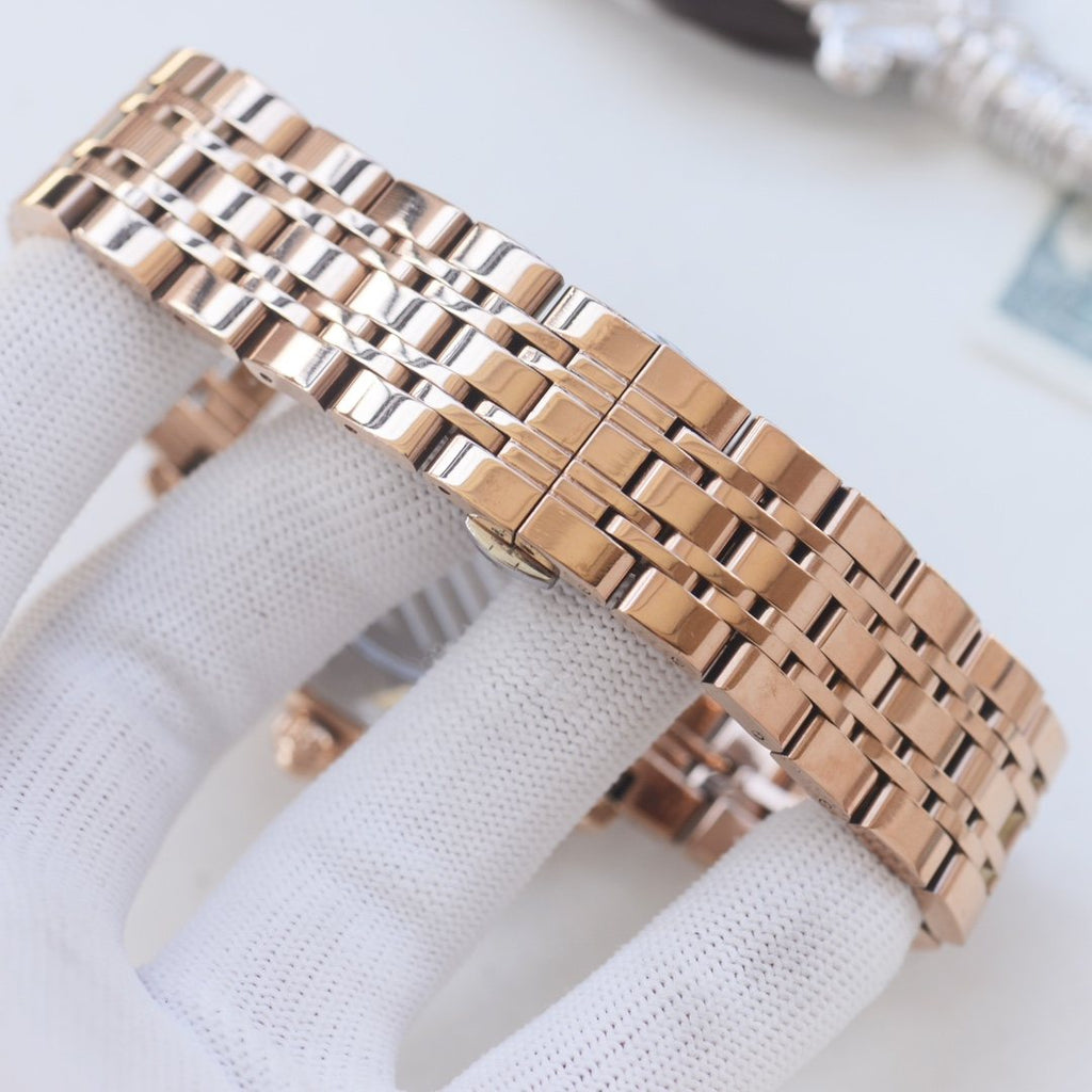 Patek Philippe Rose Gold Black Dial Bracelet Watch — detail