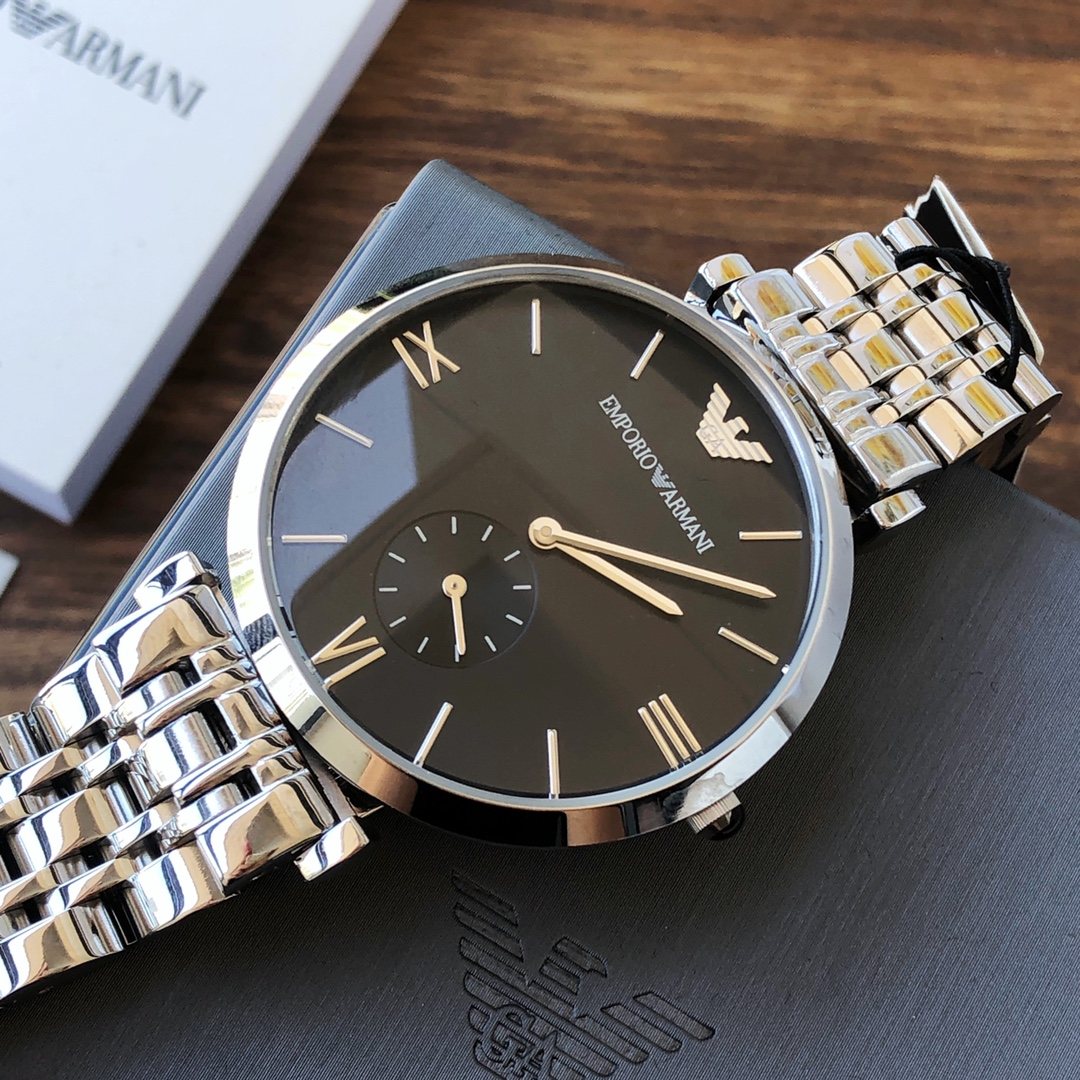 EMPORIO ARMANI Black Dial Bracelet Watch — hero
