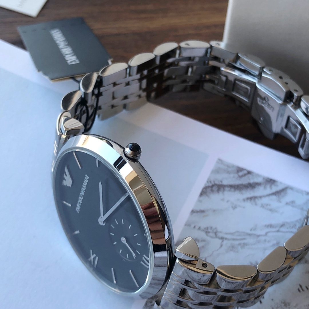 EMPORIO ARMANI Black Dial Bracelet Watch — side