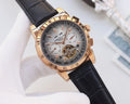 Patek Philippe Rose Gold Black White Dial Strap Watch — hero