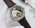 LONGINES Silver Brown White Dial Strap Watch — hero