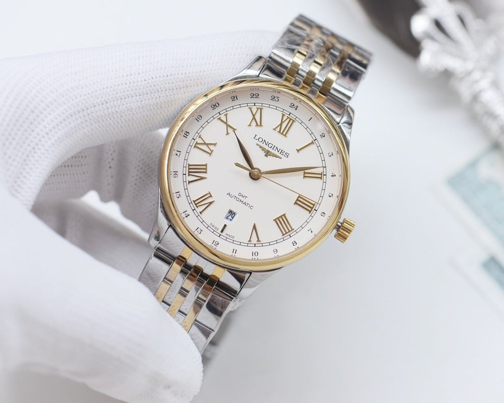 Longines White Two Tone Bracelet Watch — front