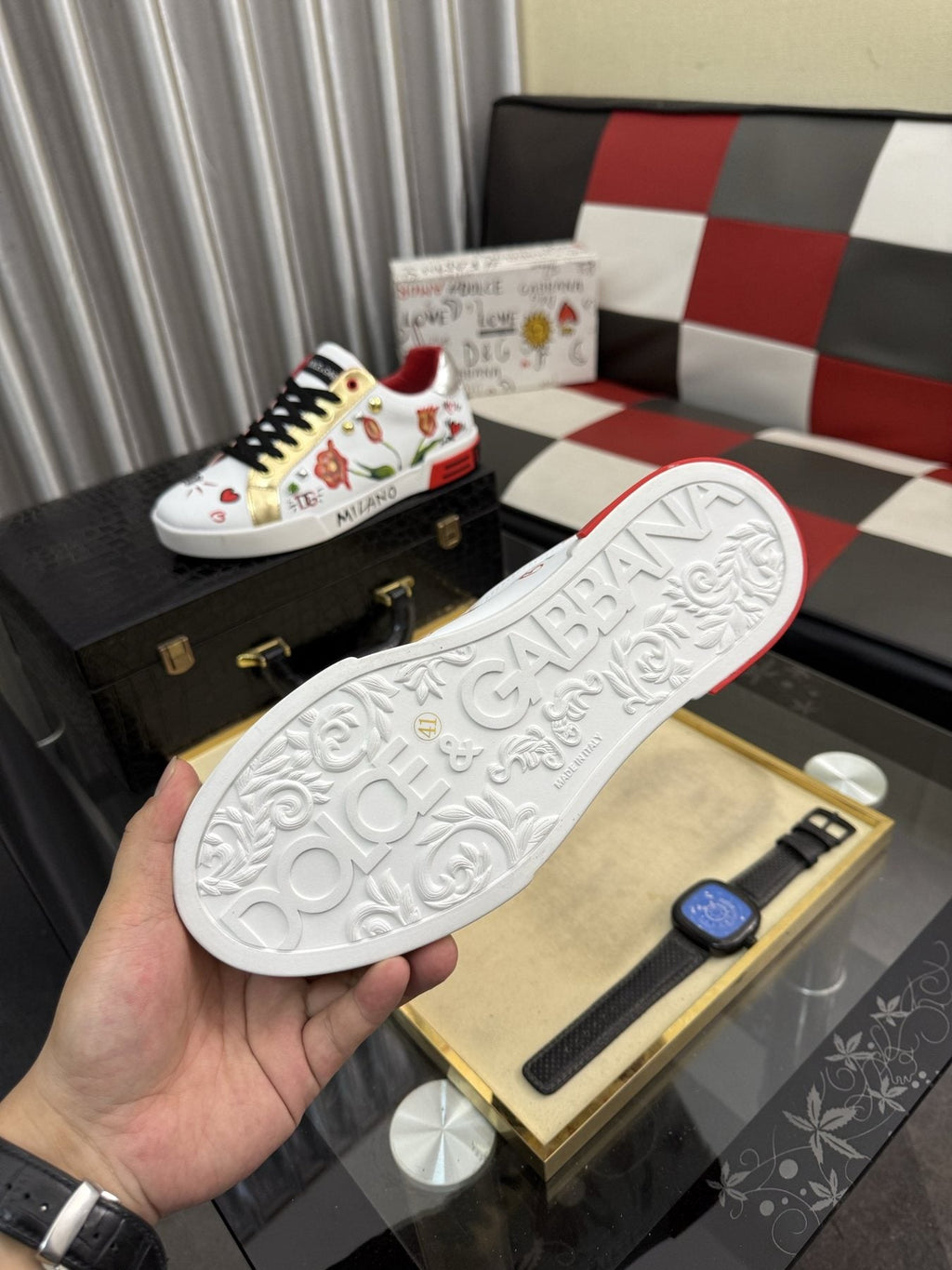 Dolce & Gabbana Floral Print Low-Top Sneakers — back
