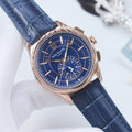 Patek Philippe Rose Gold Blue Dial Leather Strap Watch — hero