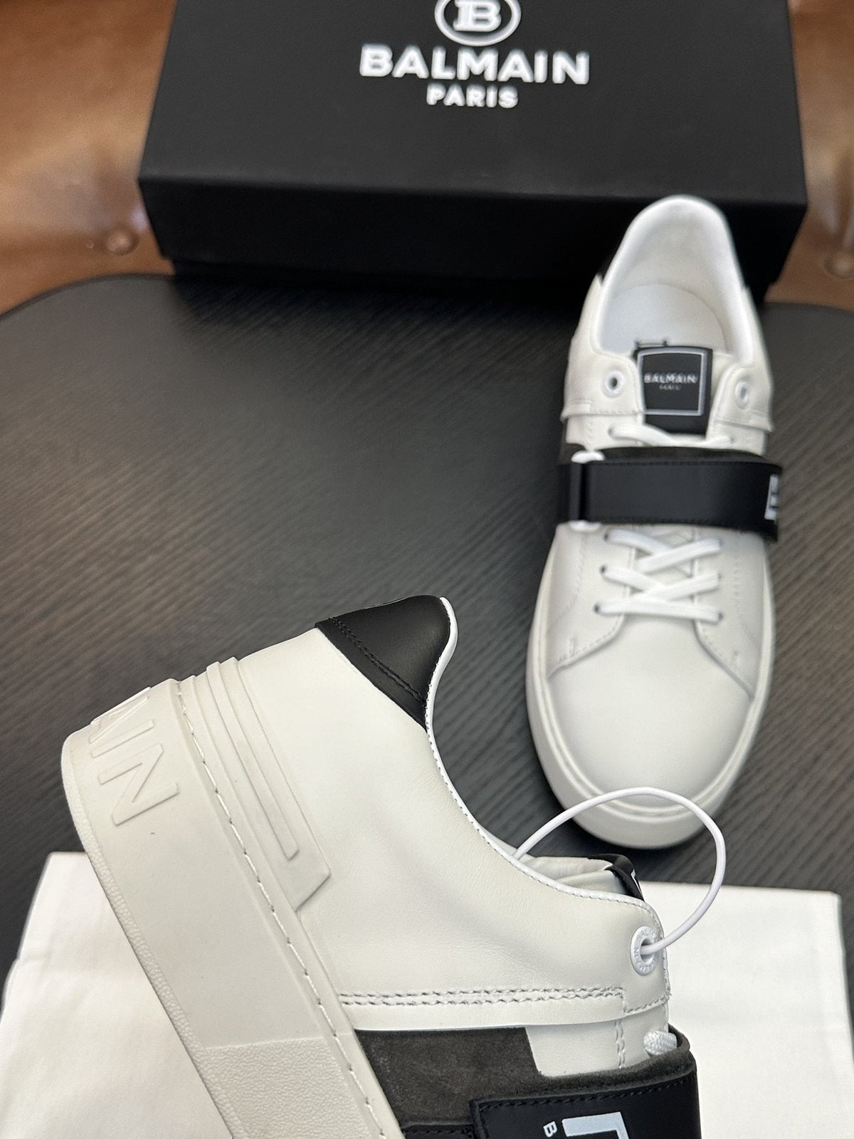 Balmain B-Skate Strap Sneakers — detail
