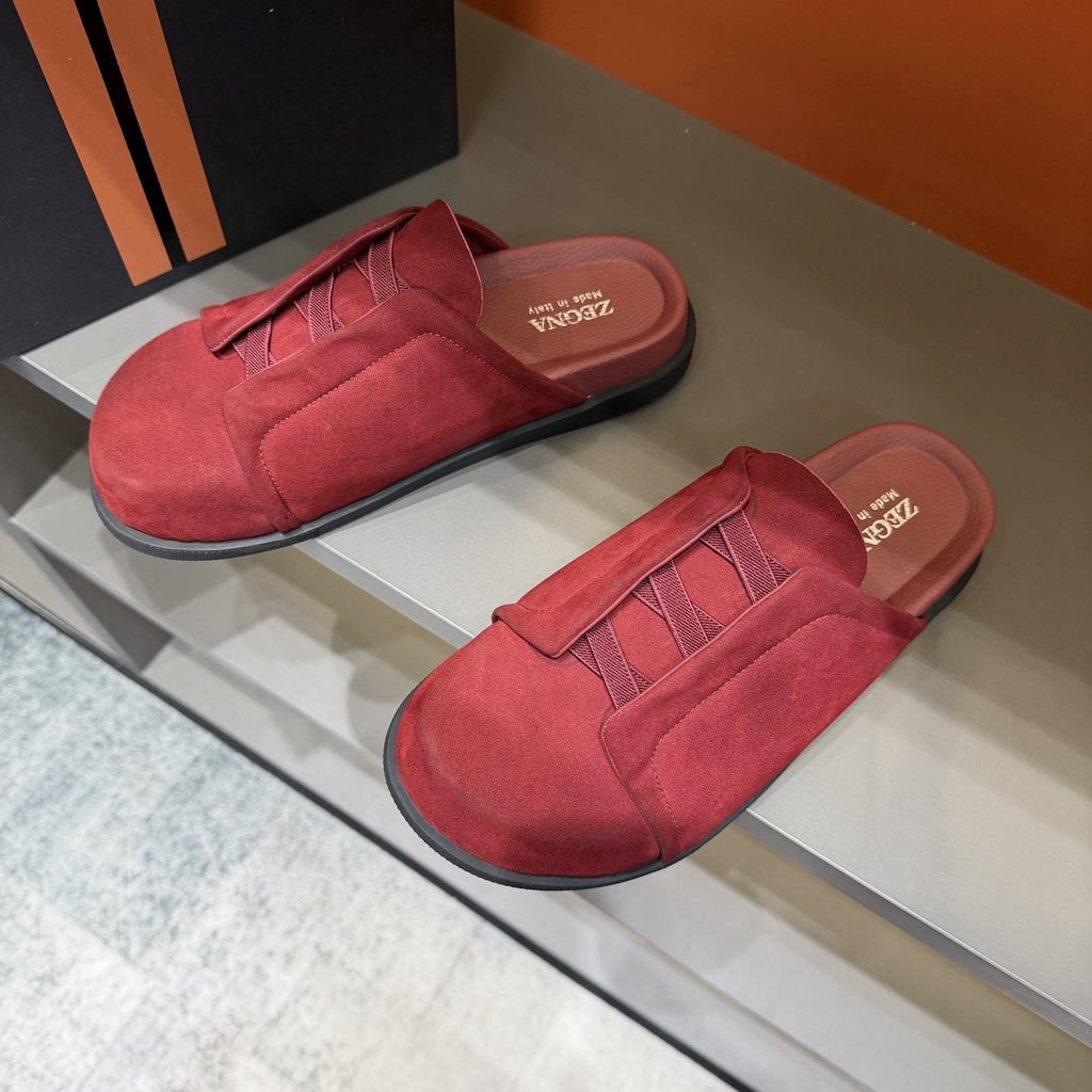 ZEGNA Cutout Slide Sandals — front