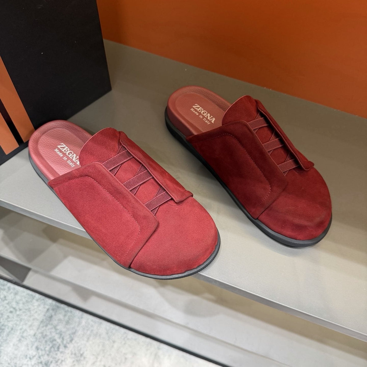 ZEGNA Cutout Slide Sandals — front