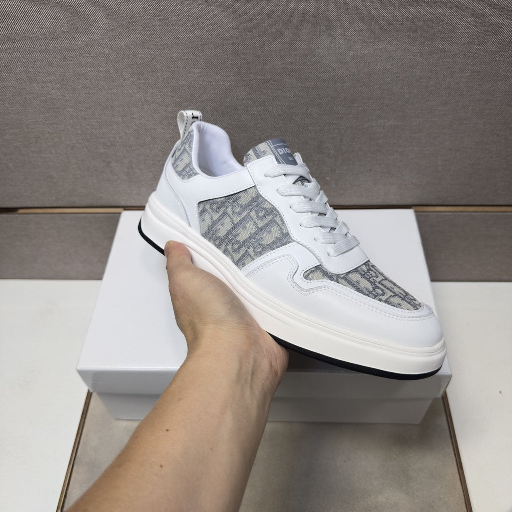 Dior Men's Patterned Panel Low-Top Sneakers — model