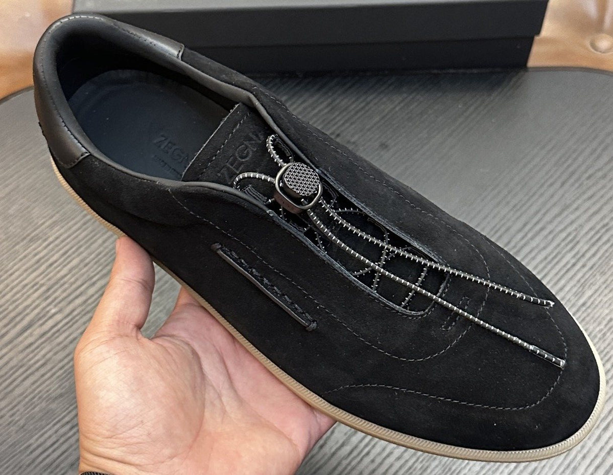 ZEGNA Triple Elastic Slip-On Sneakers — front