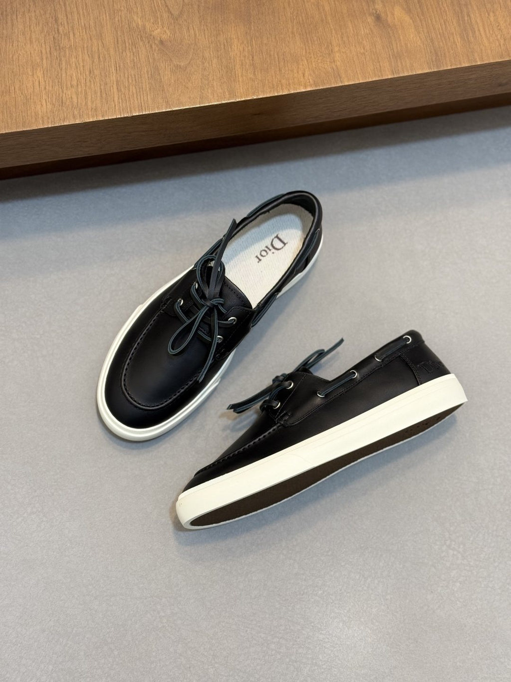 Dior Contrast-Trim Lace-Up Casual Shoes — front
