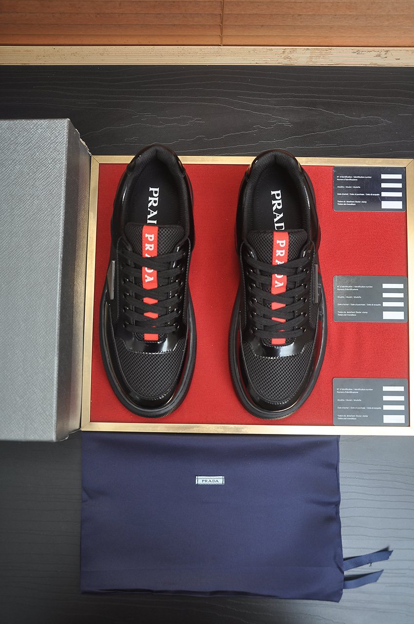 Prada Low-Top Panel Sneakers — front