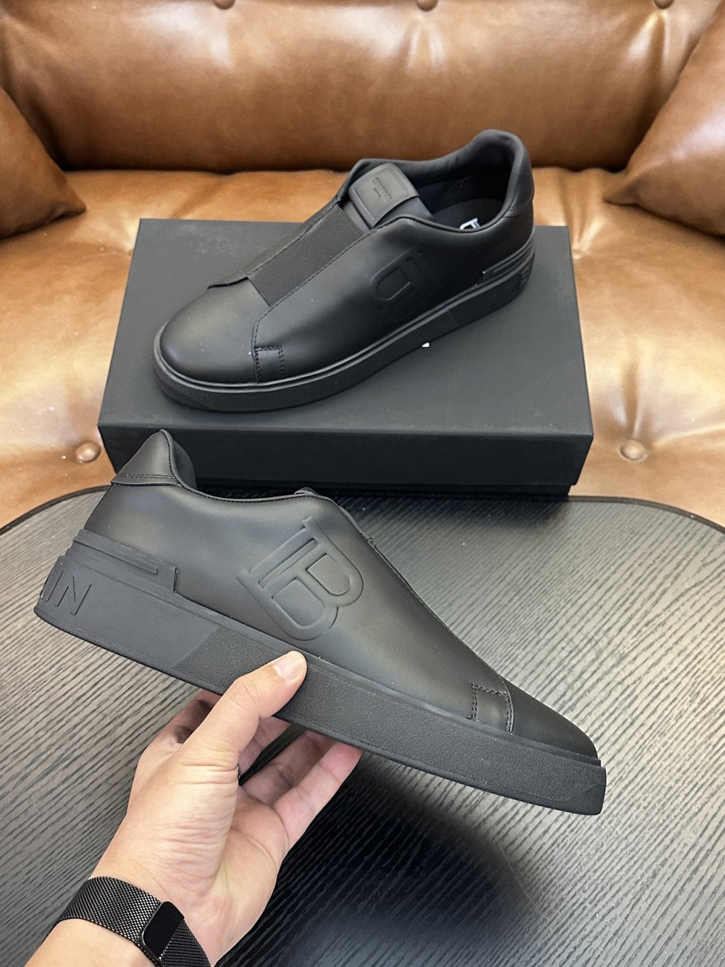 Balmain B-Skate Slip-On Sneakers — side