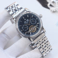 PATEK PHILIPPE Silver Black Dial Bracelet Watch — hero