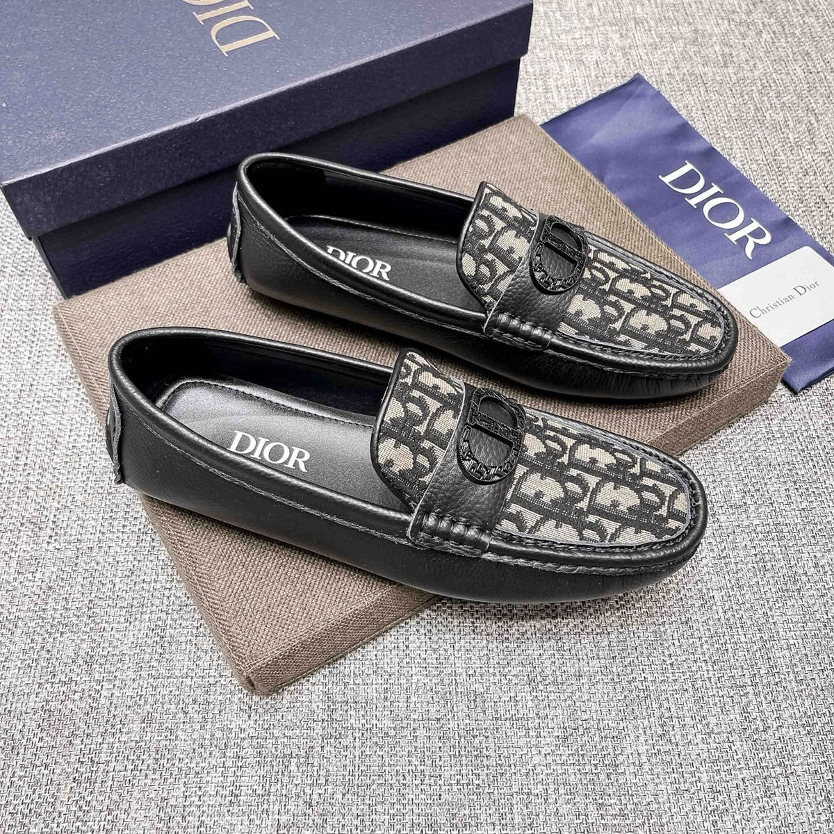 Dior Patterned Strap Loafers — hero