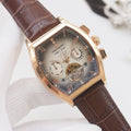 PATEK PHILIPPE Rose Gold Brown Dial Leather Strap Watch — hero