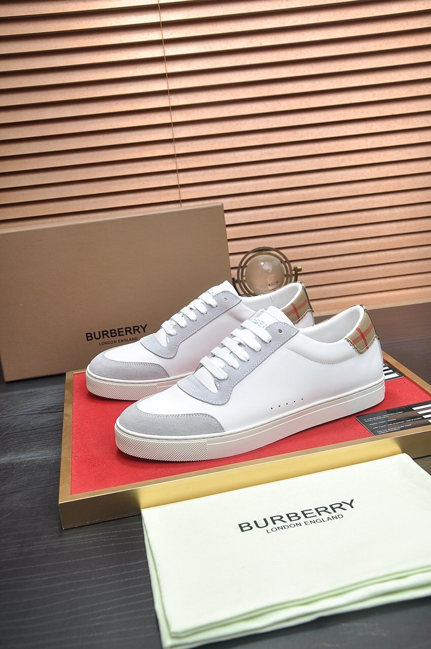 Burberry Check Heel Tab Low-Top Sneakers — front