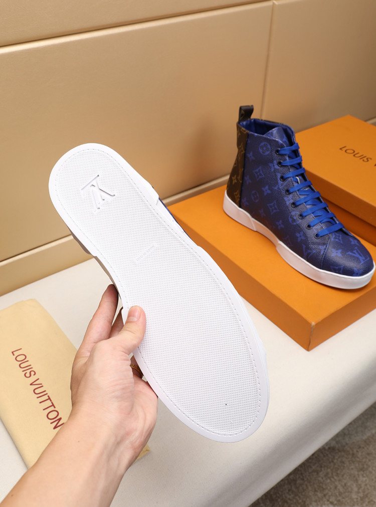 Louis Vuitton Monogram-Pattern High-Top Sneakers — side