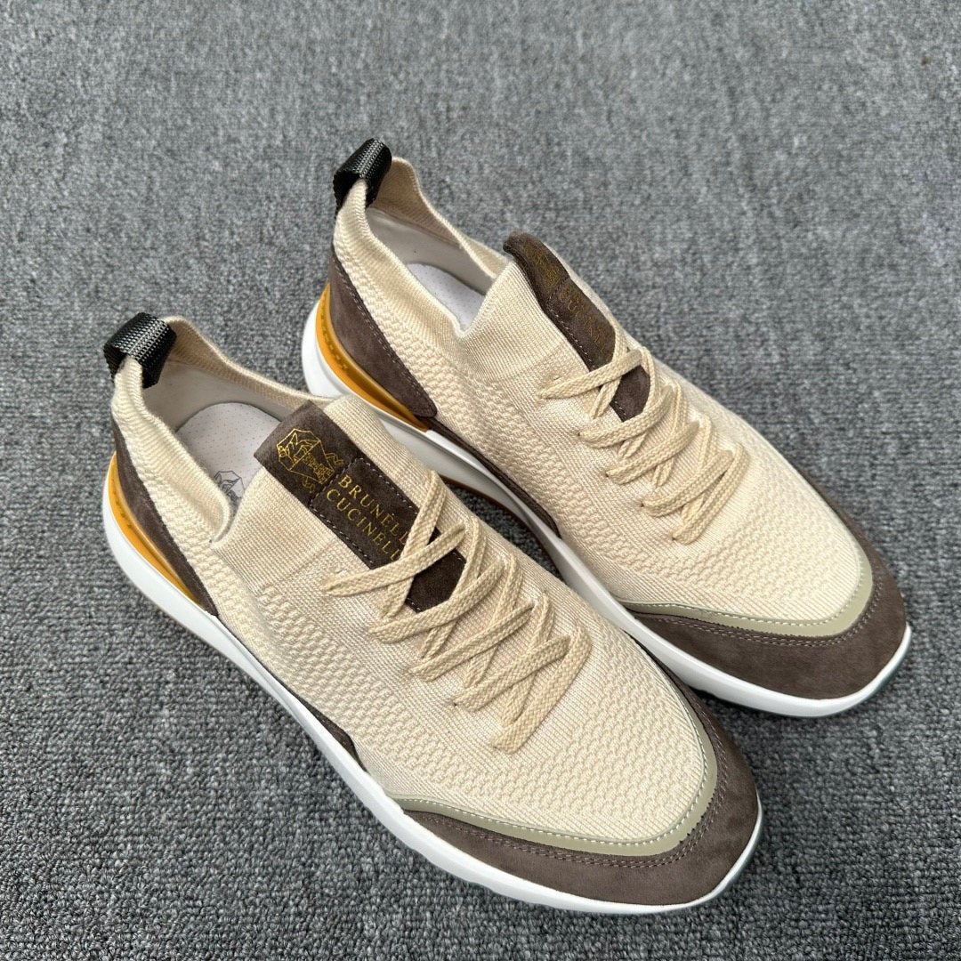 Brunello Cucinelli Knit Low-Top Sneakers — front