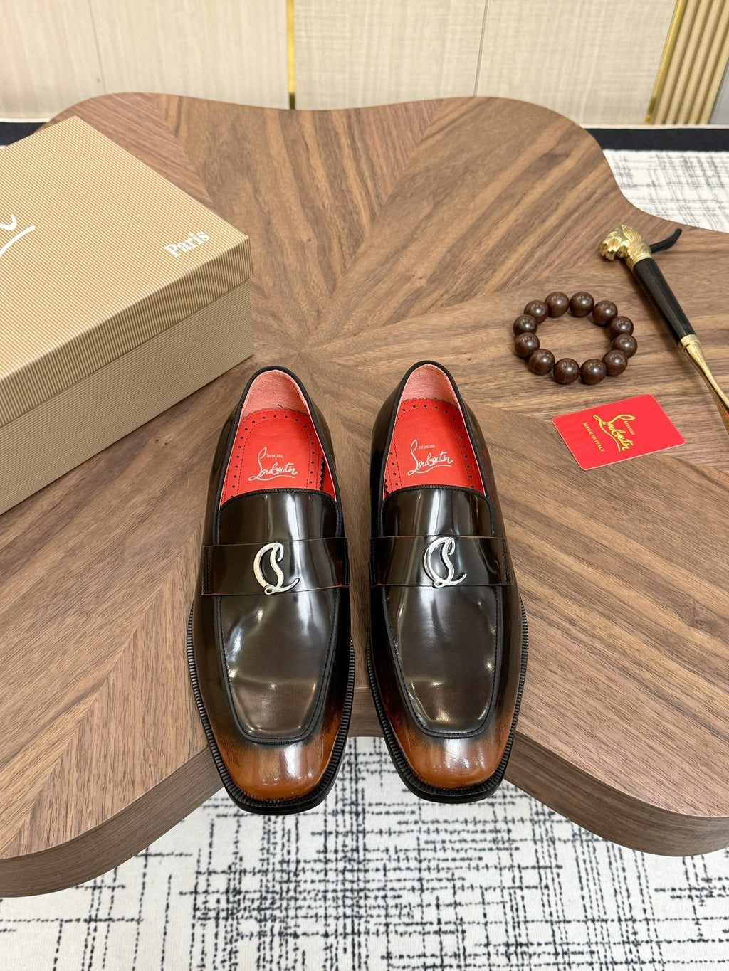 Christian Louboutin Black Hardware Loafers — hero