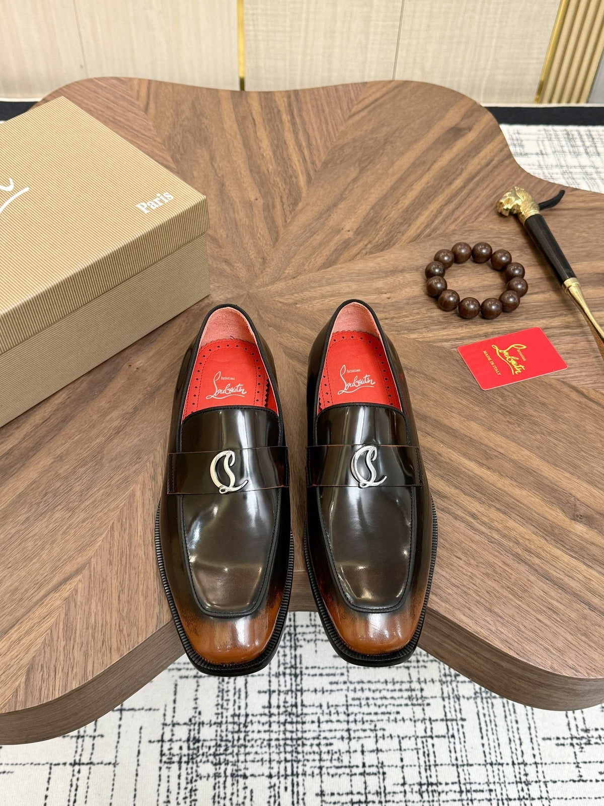 Christian Louboutin Black Hardware Loafers — hero