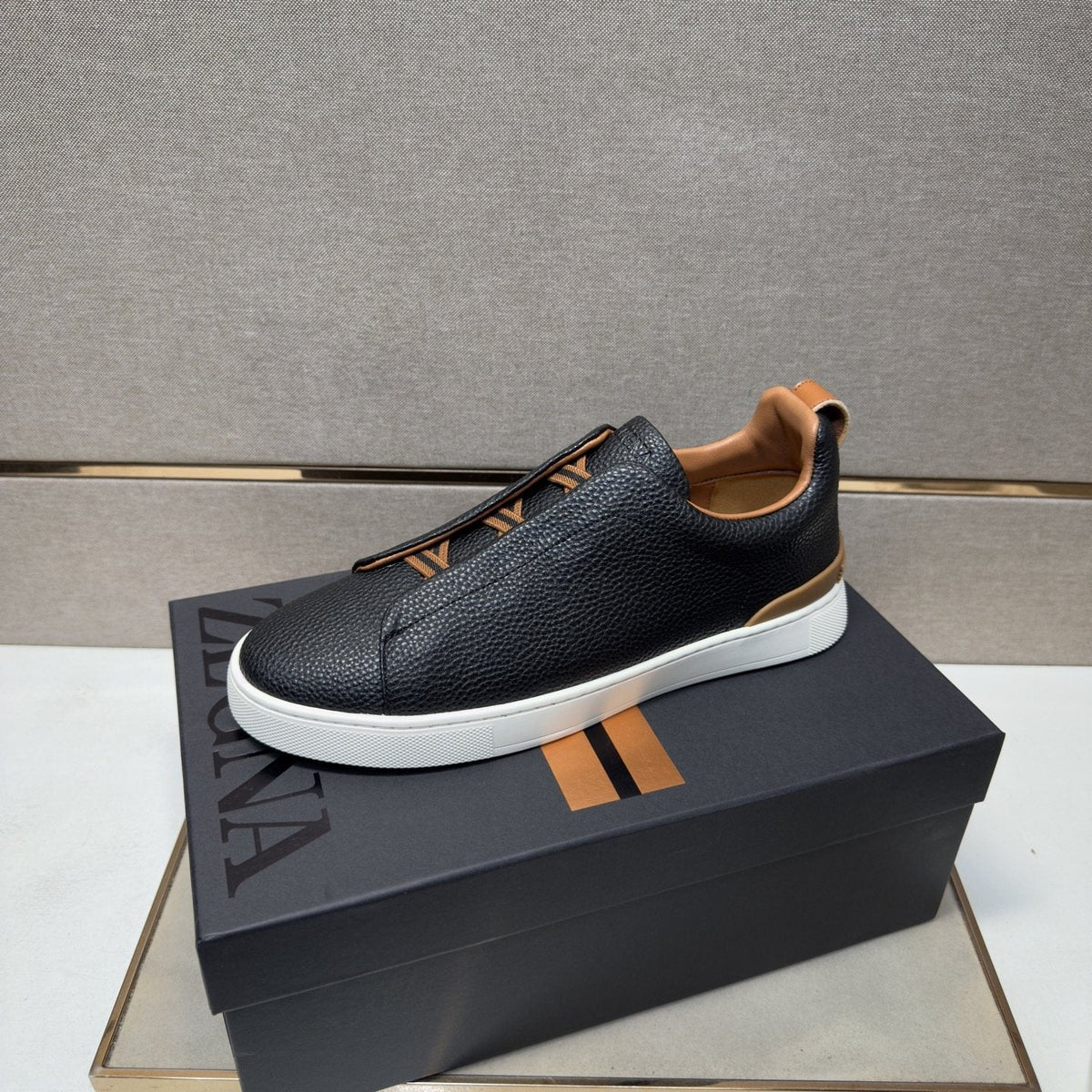 ZEGNA Textured Low-Top Sneakers — side