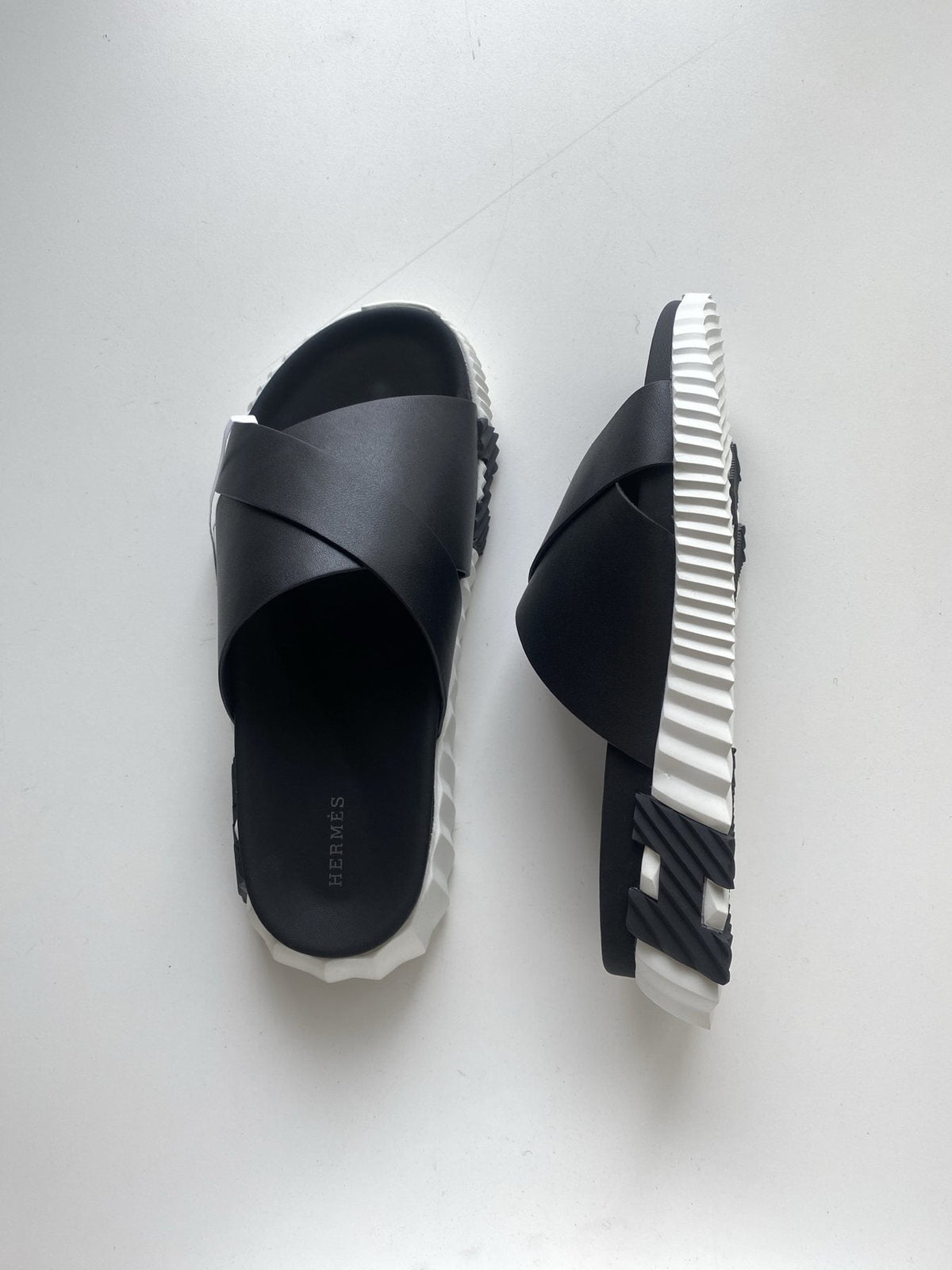 Hermès Cross-Strap Slide Sandals — front